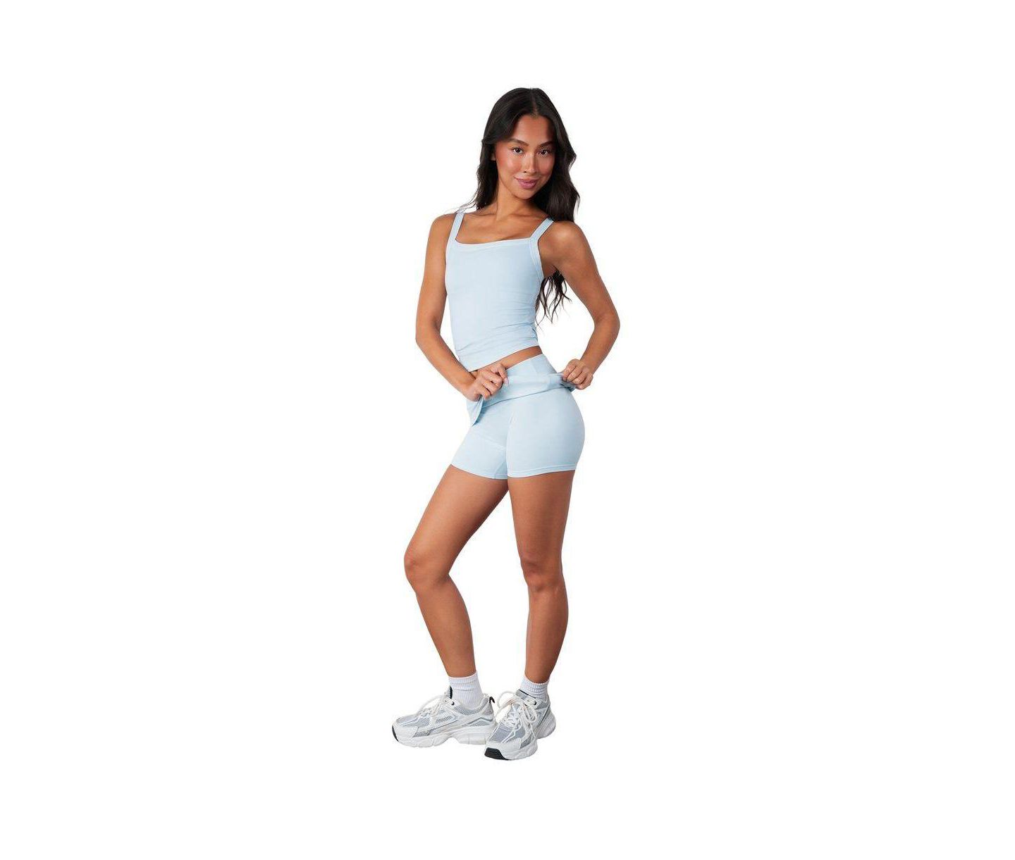 Женские шорты Vitality Cloud II Mini Foldover Waistband, 4.5" Inseam, цвет: Прозрачный небесно-голубой потёртый — фото 3