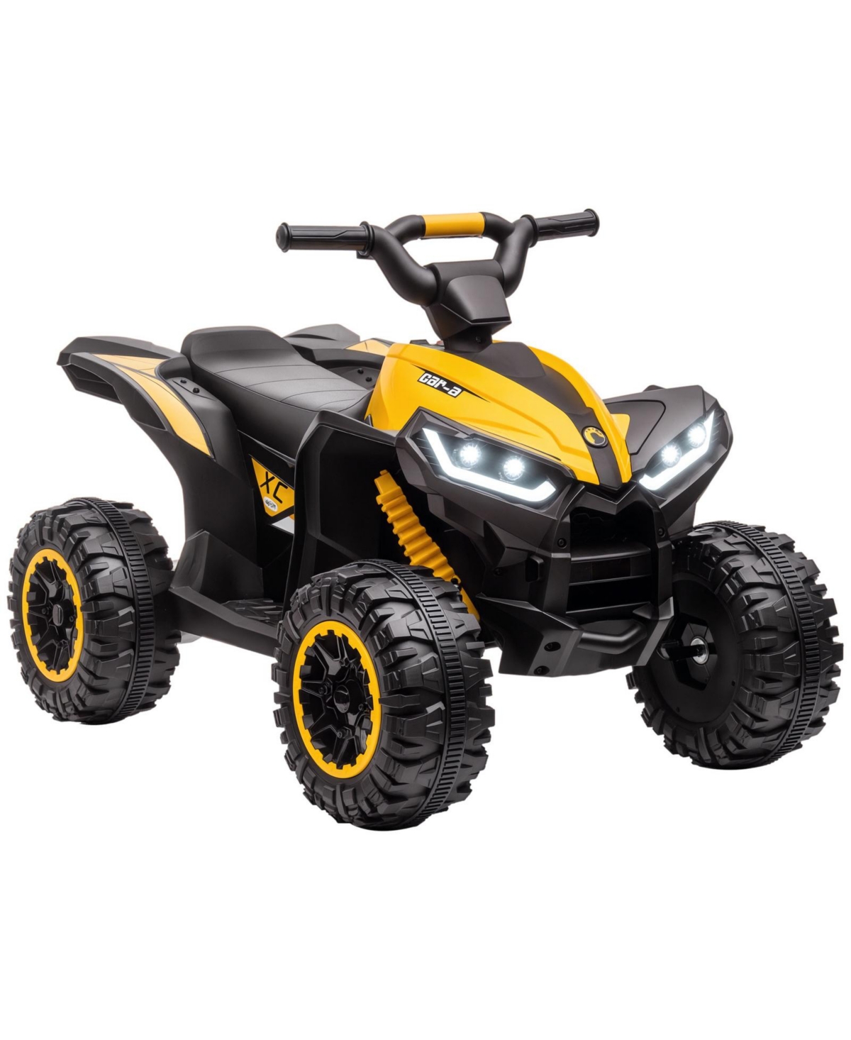 Glintex 12V Kids Ride-On Atv 4 Wheeler with Dual Motors, Led Headlights, and Soft Start, Ages 3-5 - Yellow