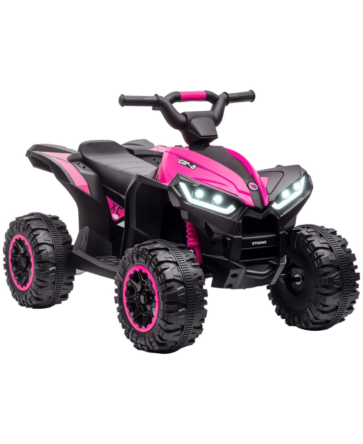 Glintex 12V Kids Ride-On Atv 4 Wheeler with Dual Motors, Led Headlights, and Soft Start, Ages 3-5 - Pink