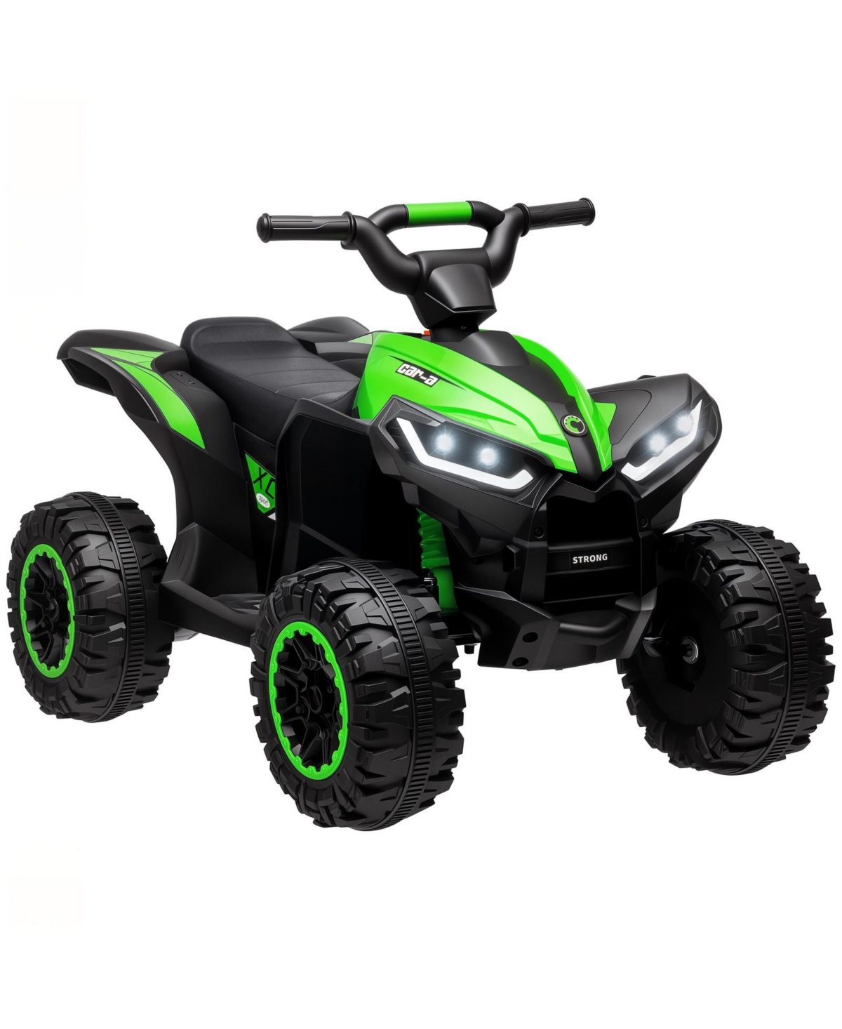 Glintex 12V Kids Ride-On Atv 4 Wheeler with Dual Motors, Led Headlights, and Soft Start, Ages 3-5 - Green