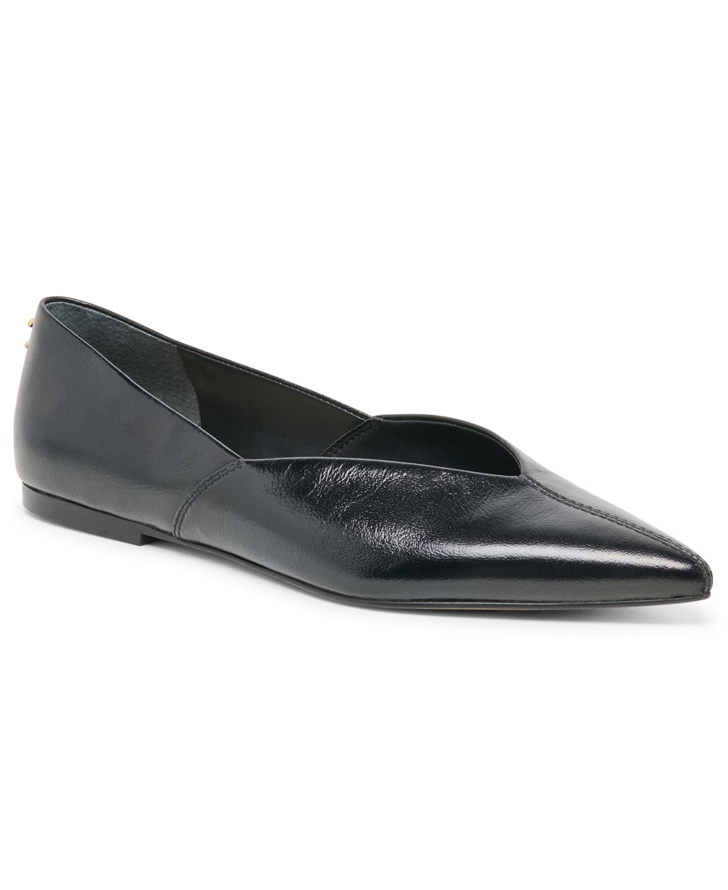 Женские балетки Dolce Vita Gema Pointed Toe Flats, цвет: Чёрный кожаный — фото 1