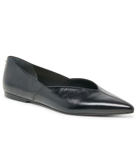 Женские балетки Dolce Vita Gema Pointed Toe Flats, цвет: Чёрный кожаный