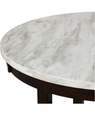 Round Wood Counter Table in Espresso Brown, Ideal for Dining Spaces
