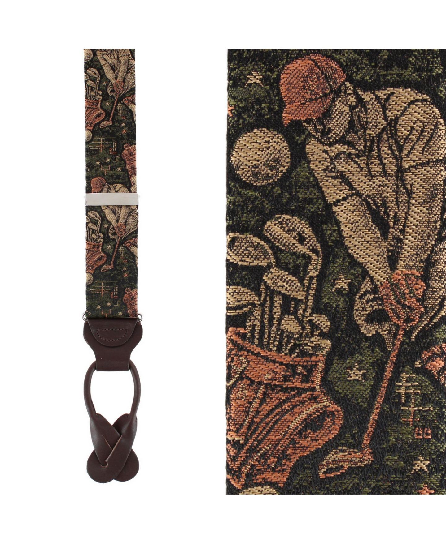 Мужские подтяжки TRAFALGAR Golf Silk Y-Back Suspenders, цвет: Зелёный — фото 2