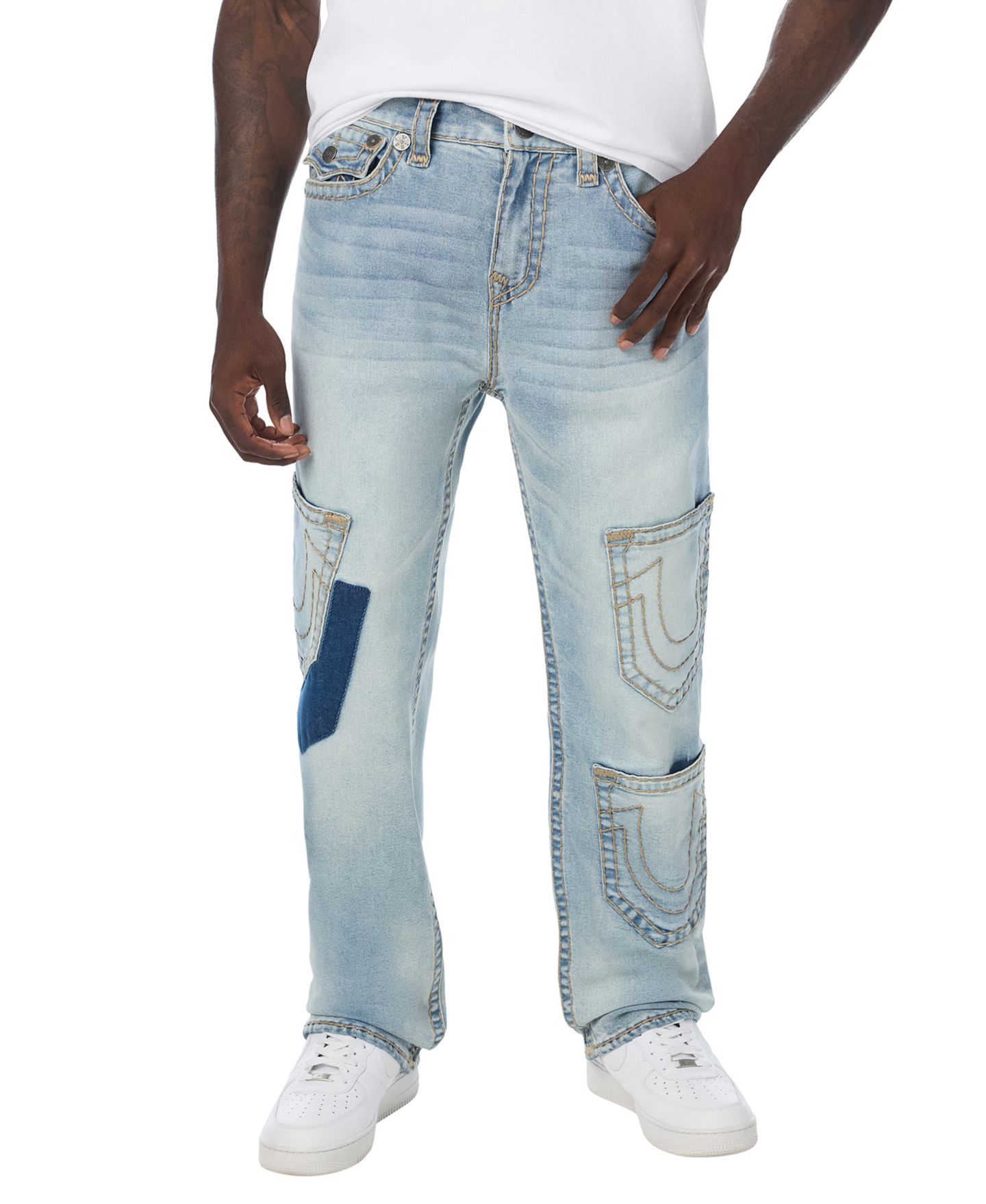 Мужские джинсы True Religion Bobby Baggy-Fit Light-Wash, цвет: Варёный — фото 1
