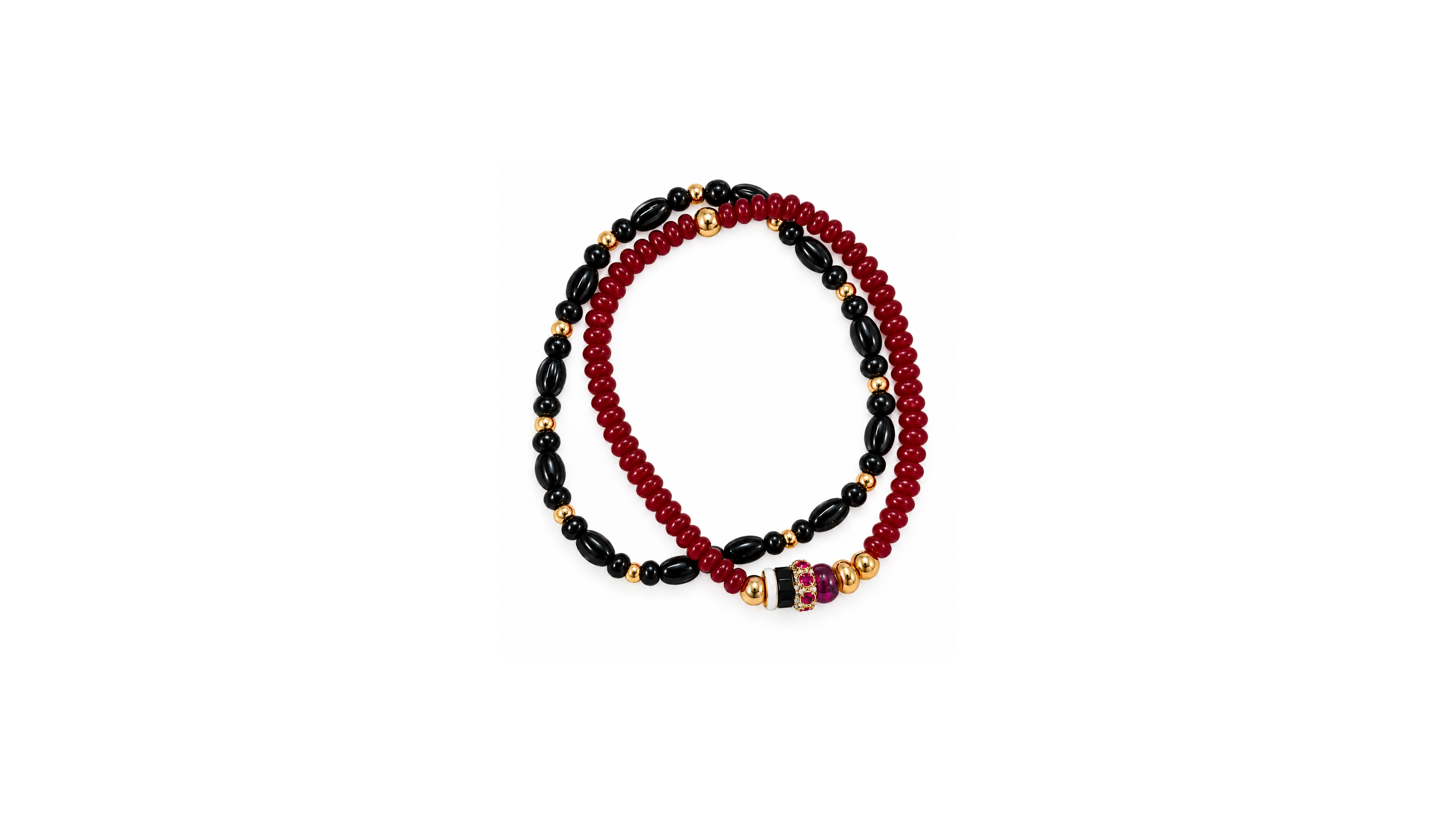 Unwritten Cubic Zirconia Gold-Tone Beaded Stretch Bracelet, 2-Piece Set