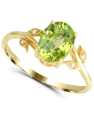 Peridot and Diamond Accent Ring (1-1/10 ct. t.w.) in 14k Gold-Plated Sterling Silver