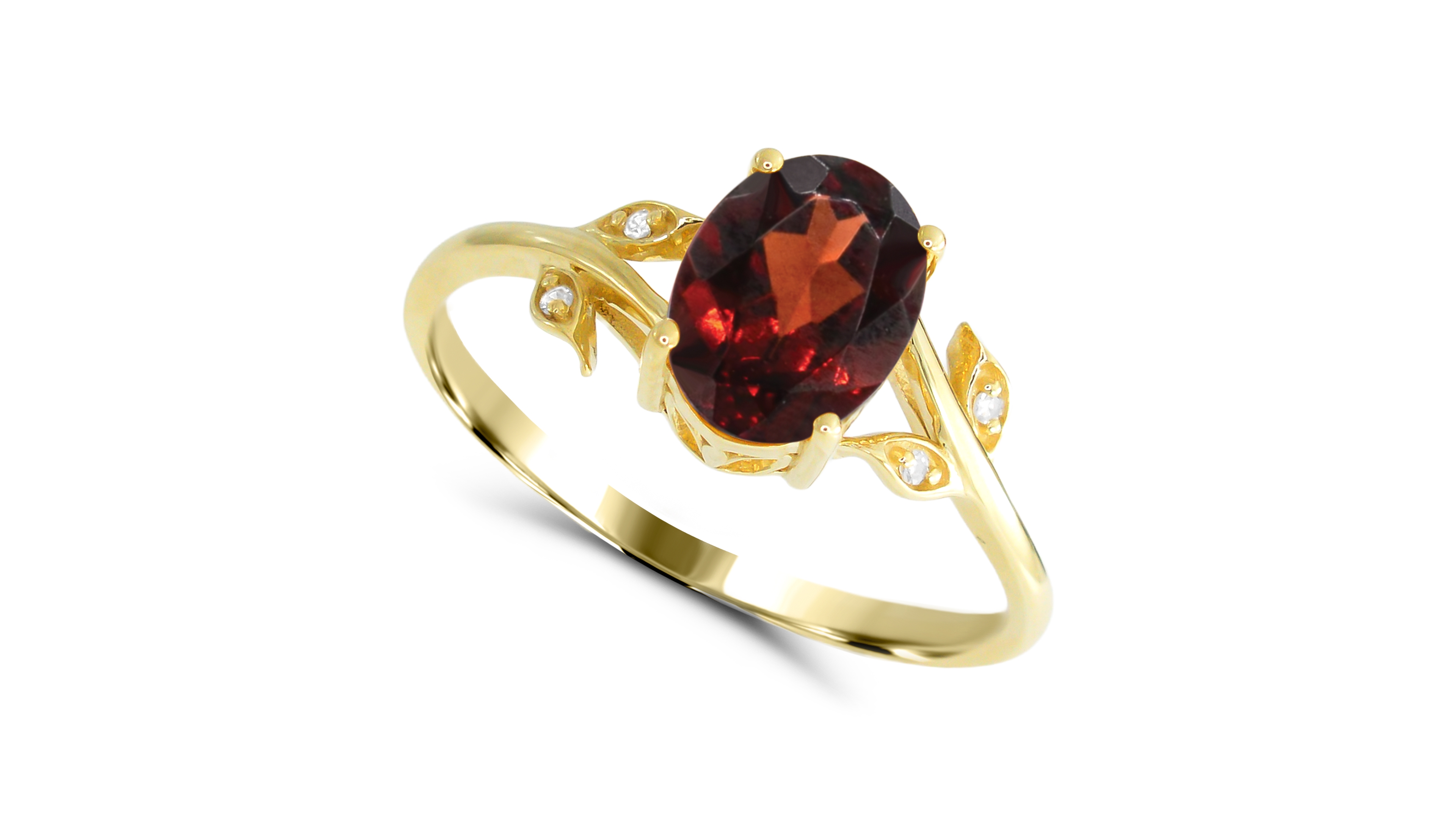 Macy's Garnet (1-1/5 ct. t.w.) and Diamond Accent Ring in 14k Gold-Plated Sterling Silver