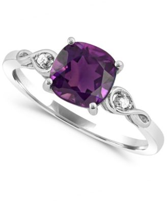 Amethyst (7/8 ct. t.w.) and Diamond Accent Cocktail Ring in Sterling Silver