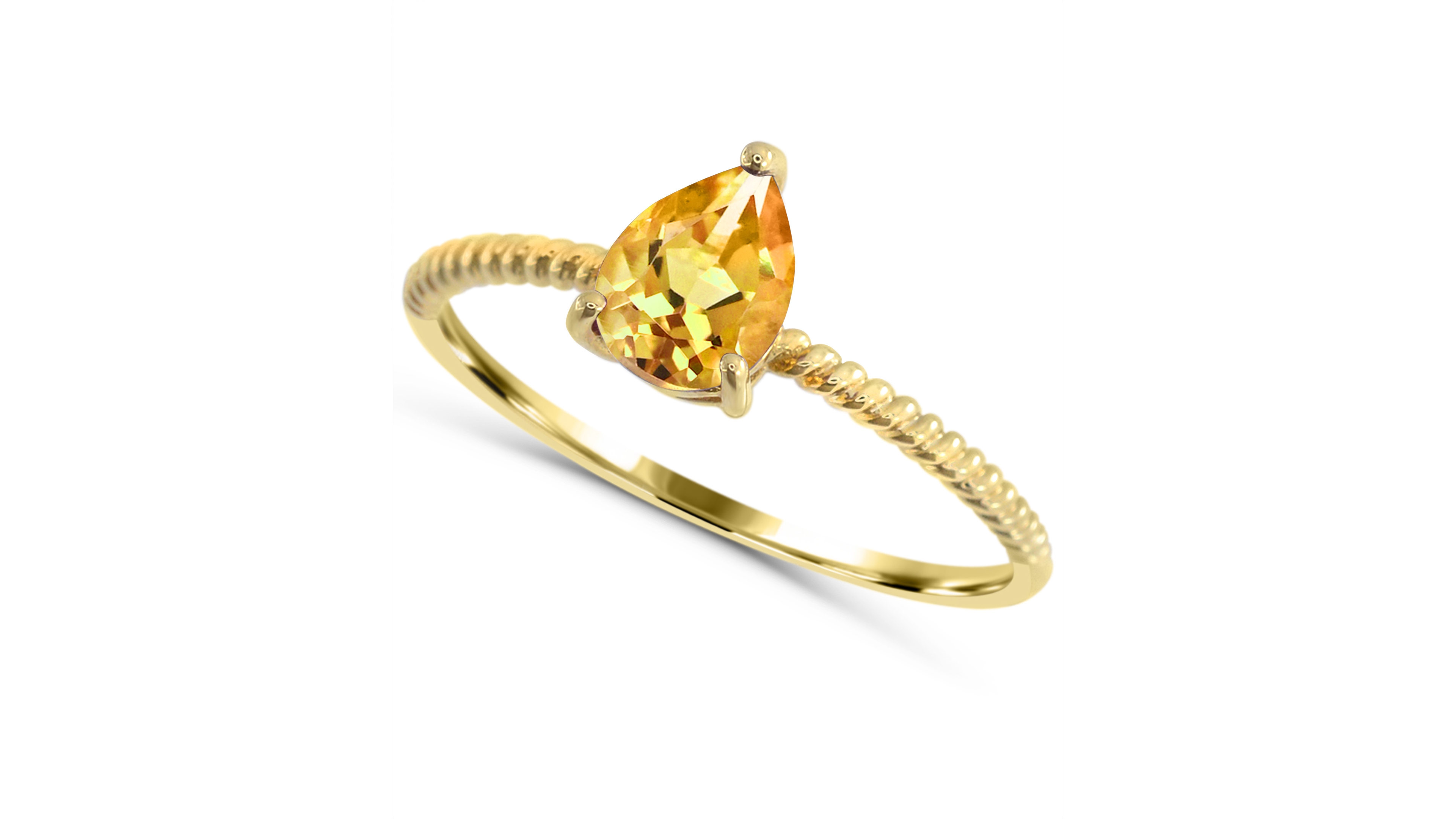 Macy's Citrine Solitaire Ring (1/2 ct. t.w.) in 14k Gold-Plated Sterling Silver