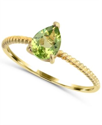 Women's Solitaire Stackable Peridot Ring (5/8 ct. t.w.) 14k Gold-Plated Sterling Silver