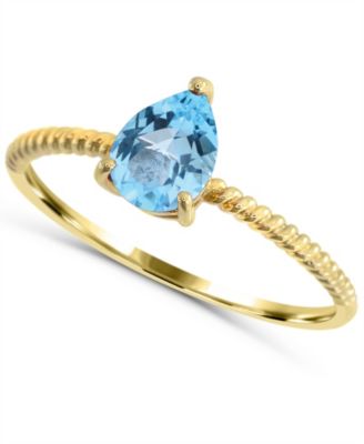 Swiss Blue Topaz Ring (5/8 ct. t.w.) in 14k Gold-Plated Sterling Silver
