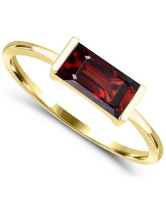 Garnet High Polished Stackable Ring (1 ct. t.w.) in 14k Gold-Plated Sterling Silver