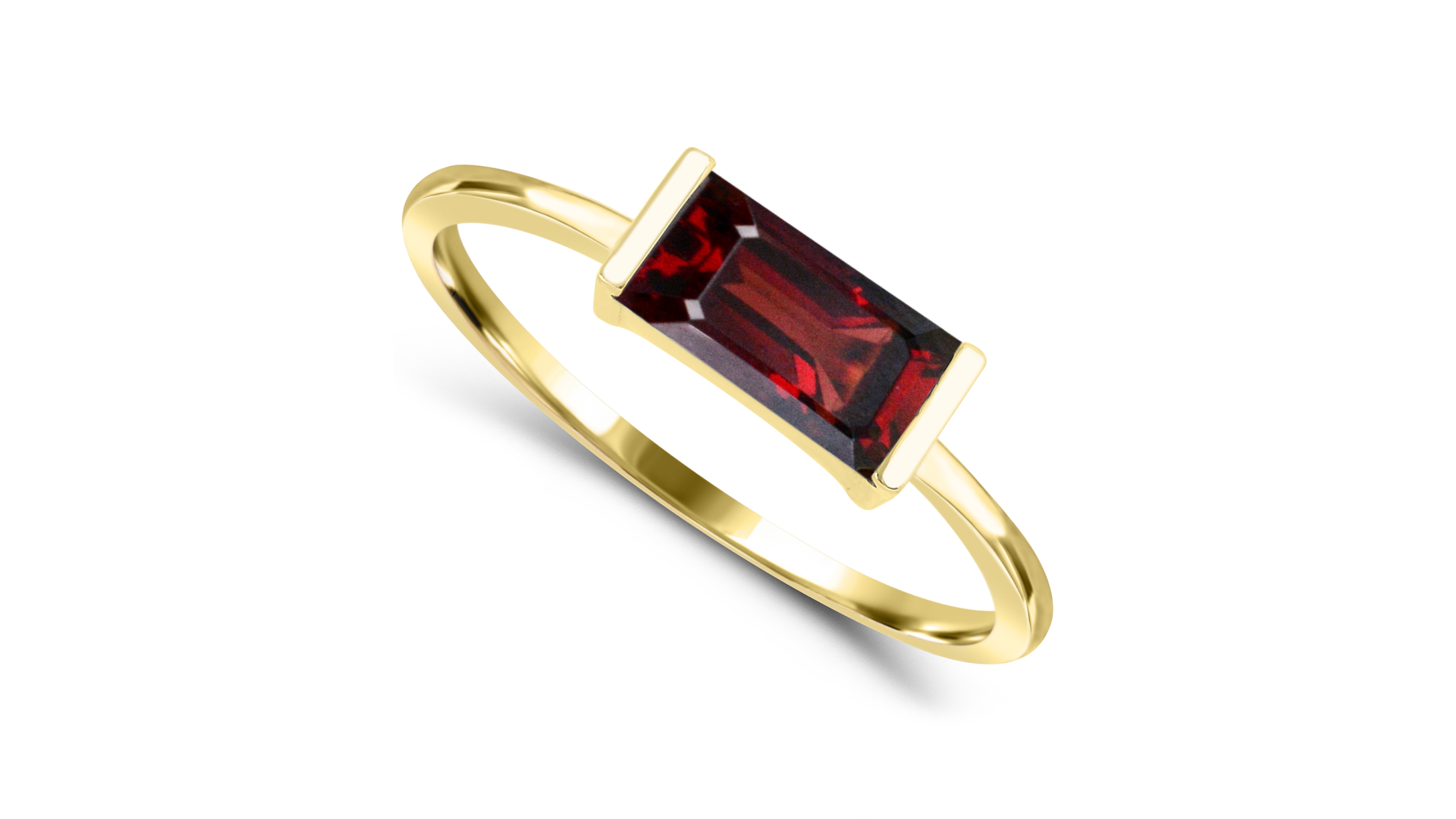 Macy's Garnet High Polished Stackable Ring (1 ct. t.w.) in 14k Gold-Plated Sterling Silver