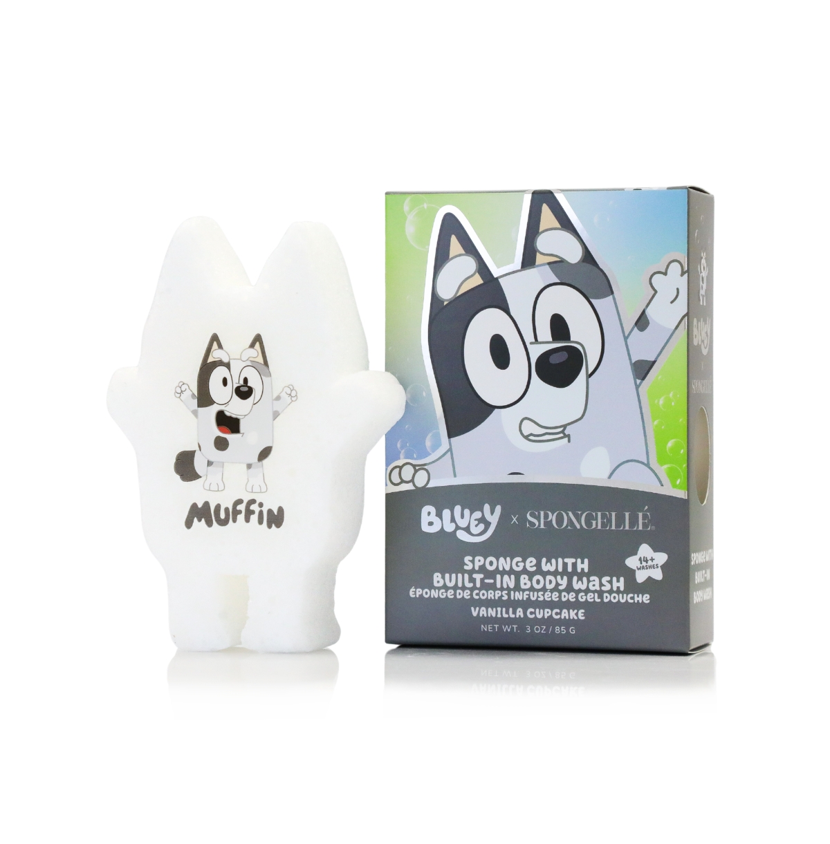 Spongelle Bluey Body Wash Infused Buffer- Muffin - Vanilla Cupcake