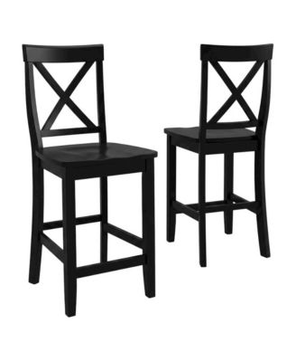 Modern X-Back Counter Height Bar Stool Set, Comfortable and Durable (2 Pack)