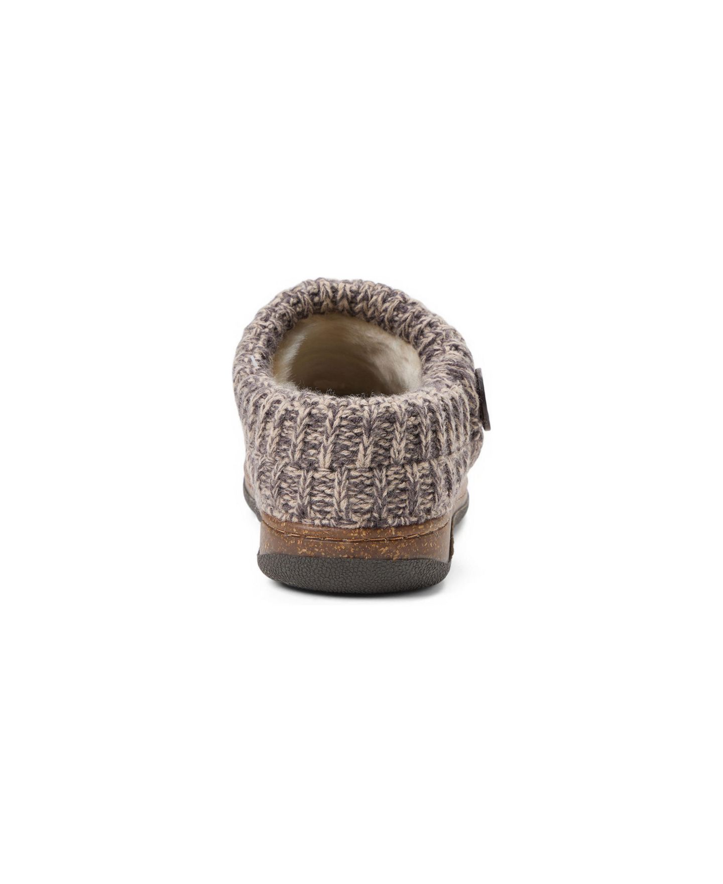 Женские сабо Clarks Suede Sweater-Knit Cuff Round Toe Clog Slippers, цвет: Серо-коричневый — фото 3