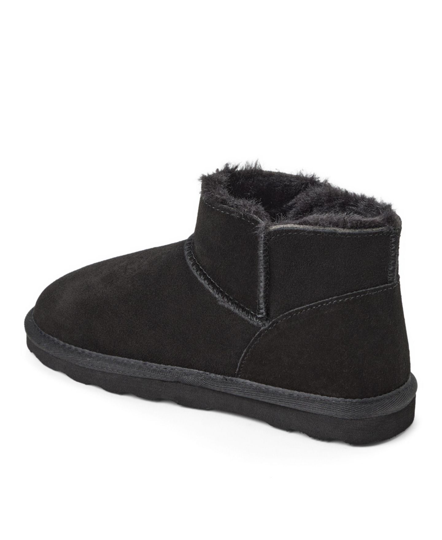 Женские тапочки Clarks Suede Memory Foam Boot Slippers with Wood Button Detail, цвет: Чёрный — фото 6