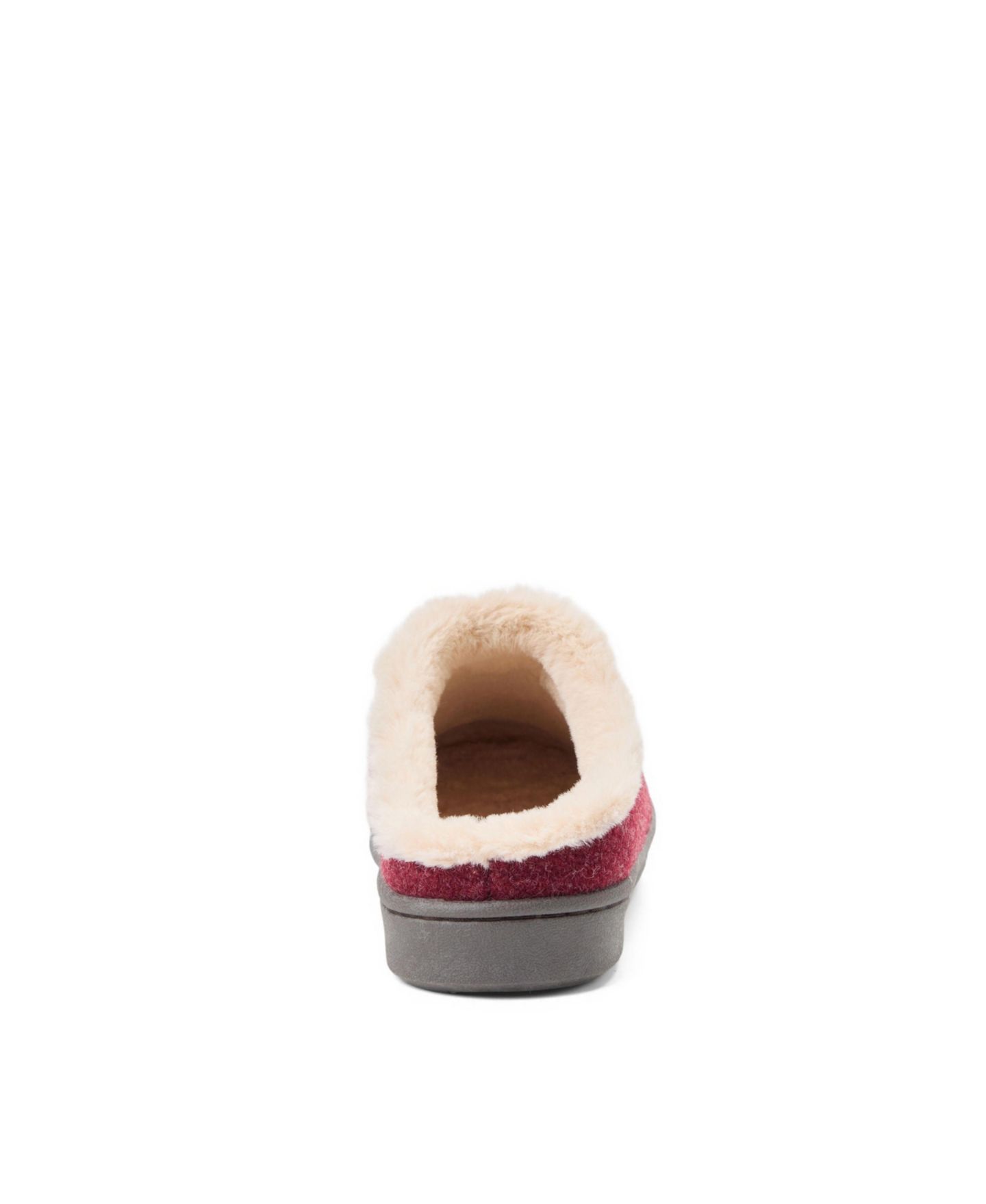 Женские сабо Clarks Felted Clog With Faux Fur Cuff and Embroidery Detail Slippers, цвет: Бордовый — фото 3