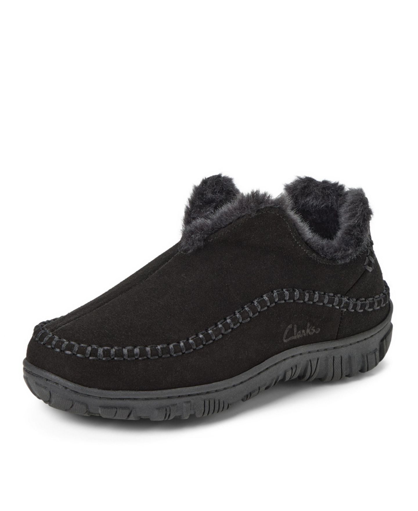 Мужские ботинки Clarks Genuine Cow Suede Notched Boot With Accent Stitch Detail Slippers, цвет: Чёрный — фото 8