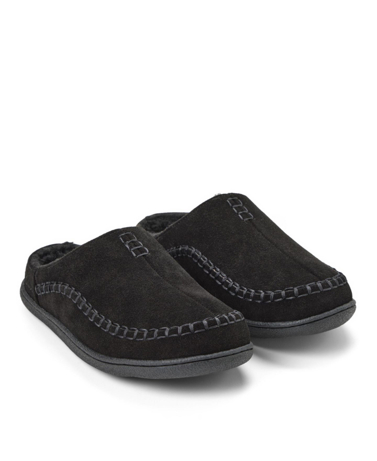 Мужские сабо Clarks Suede Stitch Genuine Cow Suede Memory-Foam Clog Slippers, цвет: Чёрный — фото 7