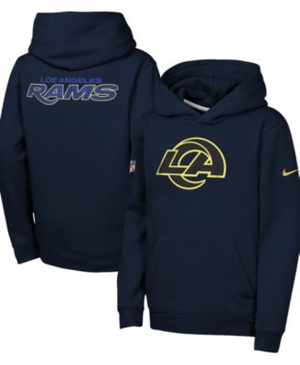 Big Boys' and Girls' Dark Blue Los Angeles Rams Rivalries Collection Sideline Club Fleece Pullover Hoodie