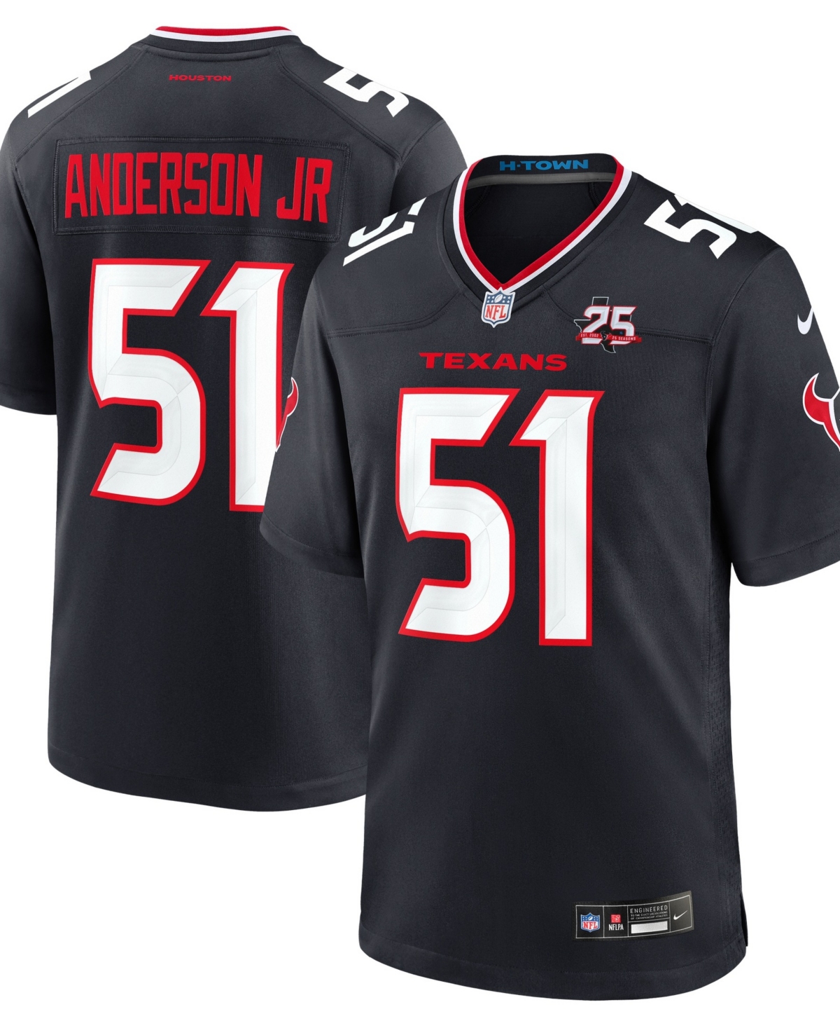Nike Men's Will Anderson Jr. Navy Houston Texans Team 25th Season Game Jersey