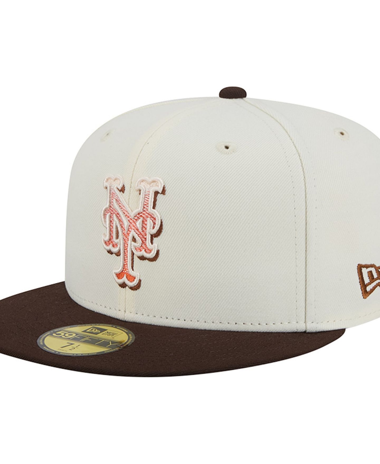 Мужская кепка New Era Natural/Brown New York Mets Pumpkin Spice 59FIFTY Fitted Hat — фото 6