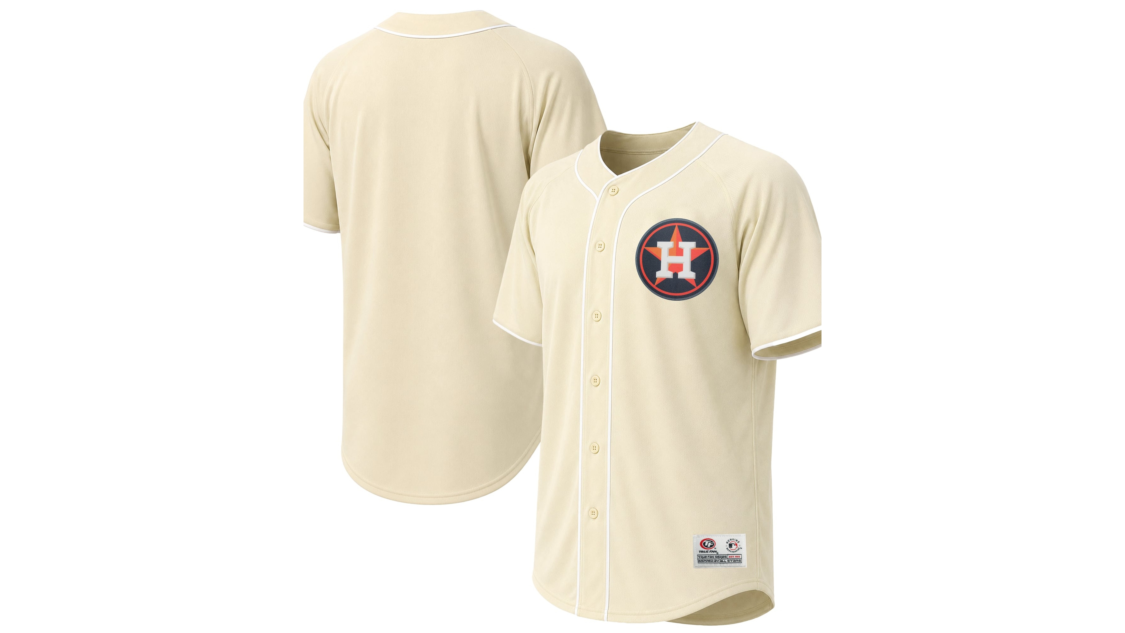Stitches Men's Cream Houston Astros Fashion Jersey