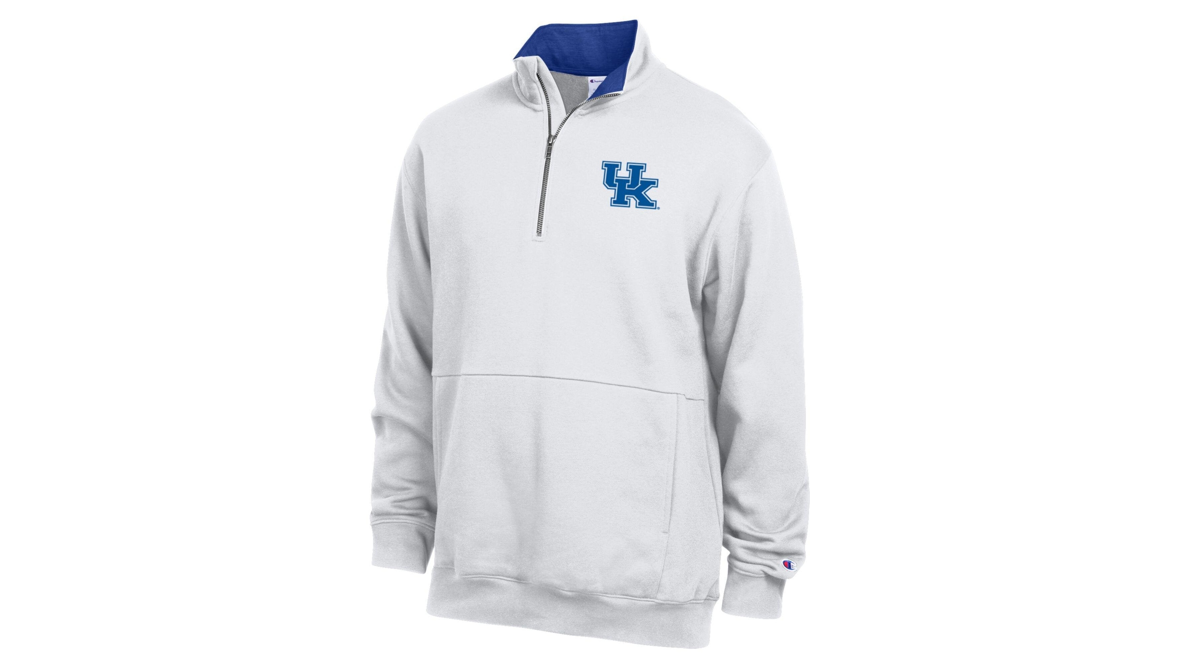 Champion Men's White Kentucky Wildcats Fleece Quarter-Zip Pullover
