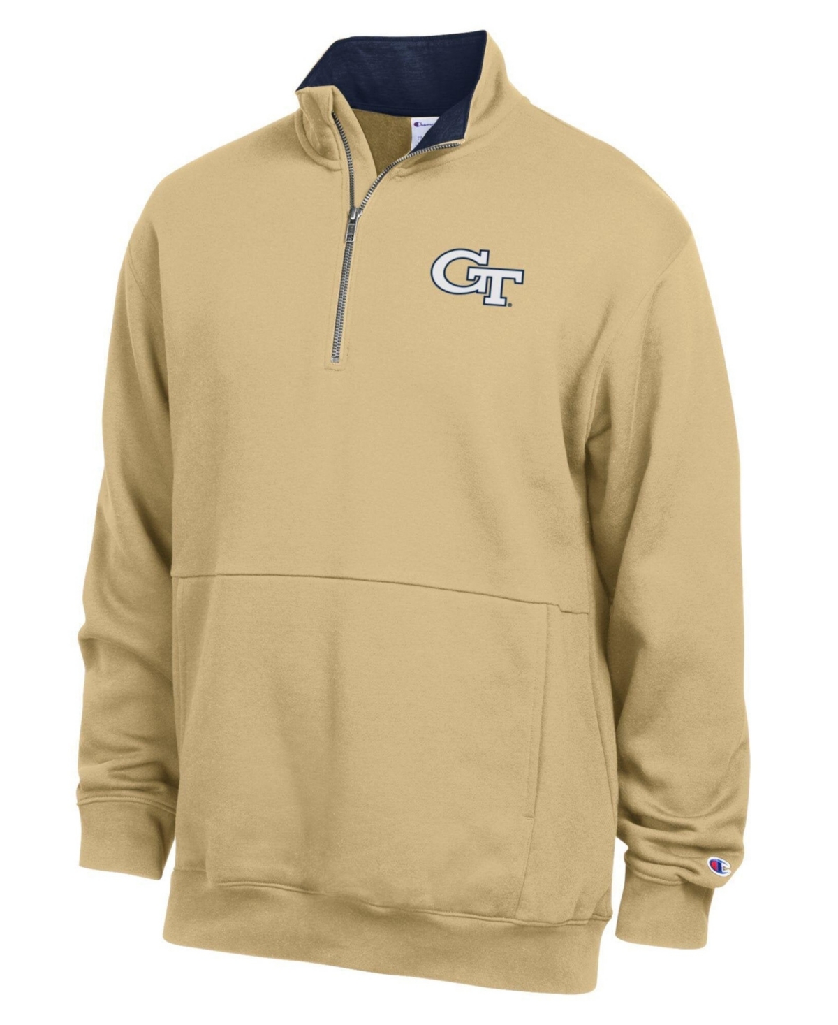 Champion Men's Gold Georgia Tech Yellow Sweatshirts Fleece Quarter-Zip Pullover