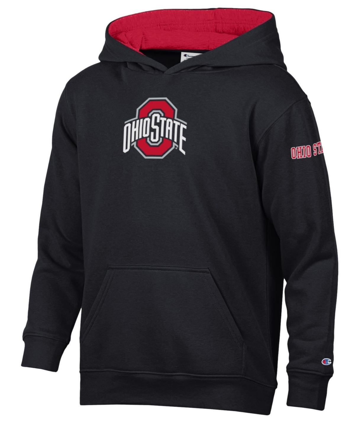Champion Big Boys' and Girls' Black Ohio State Buckeyes Fleece Hoodie