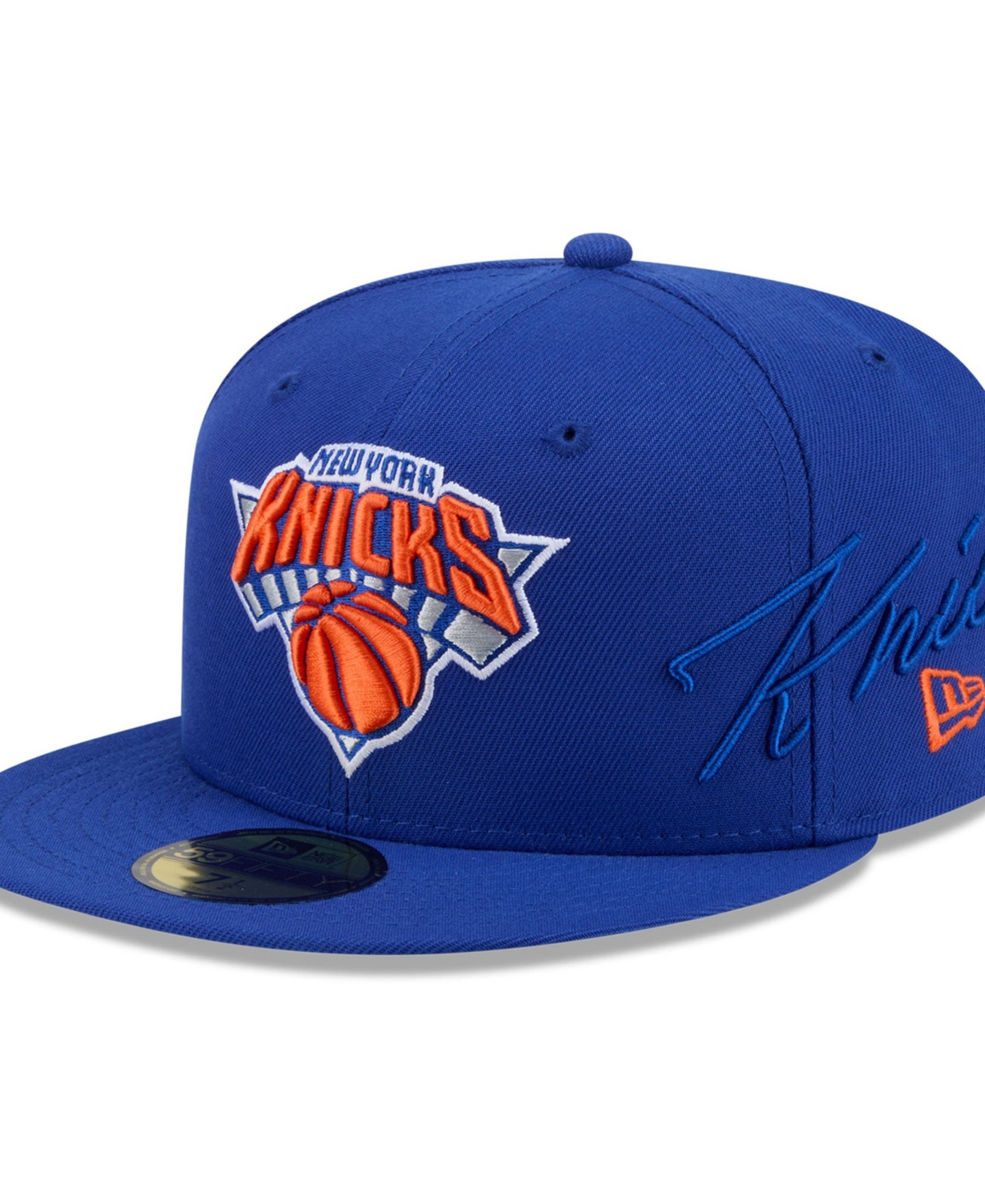 New Era Men's Blue New York Knicks Side Script 59FIFTY Fitted Hat - Blue
