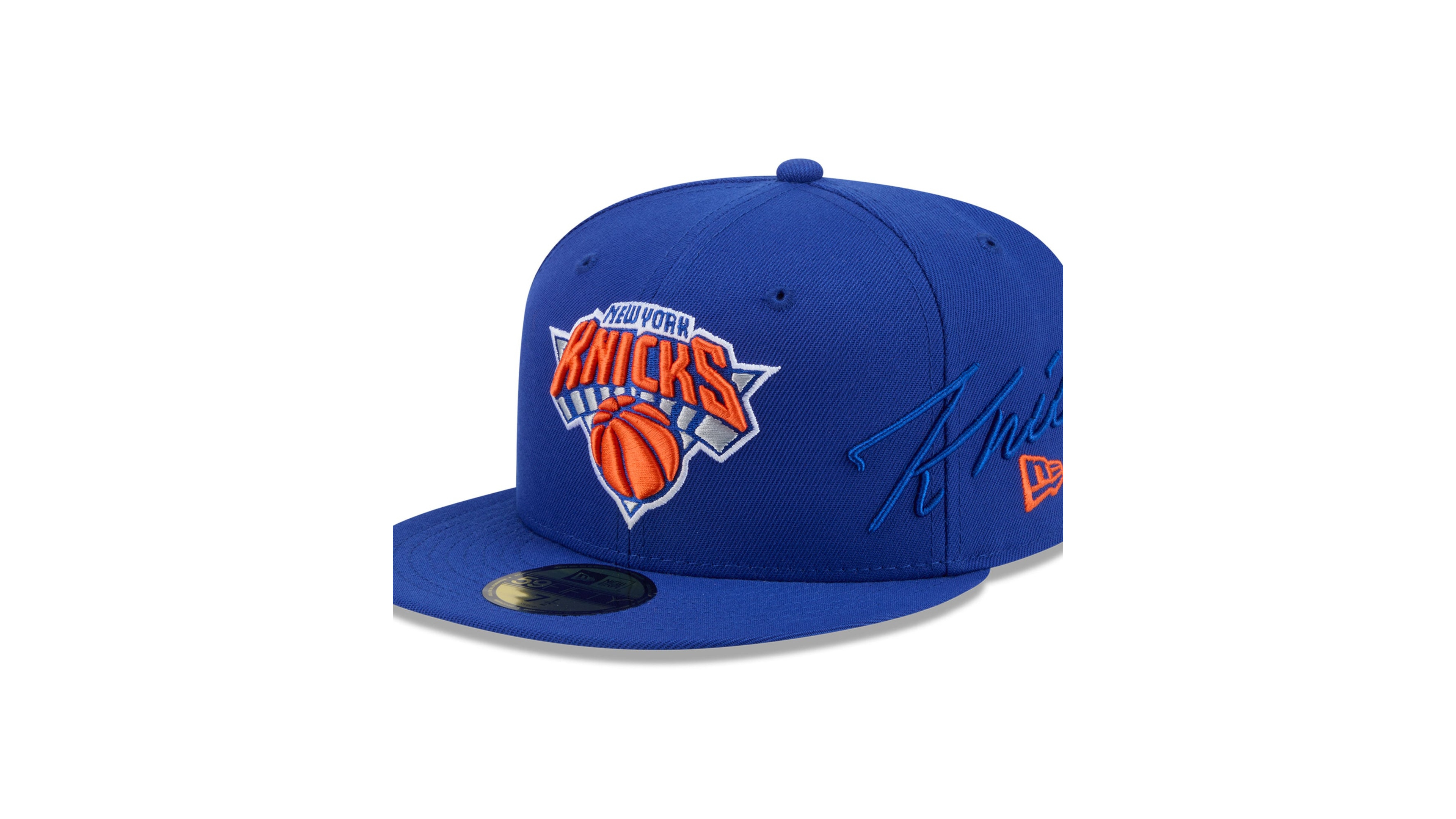 New Era Men's Blue York Knicks Side Script 59FIFTY Fitted Hat