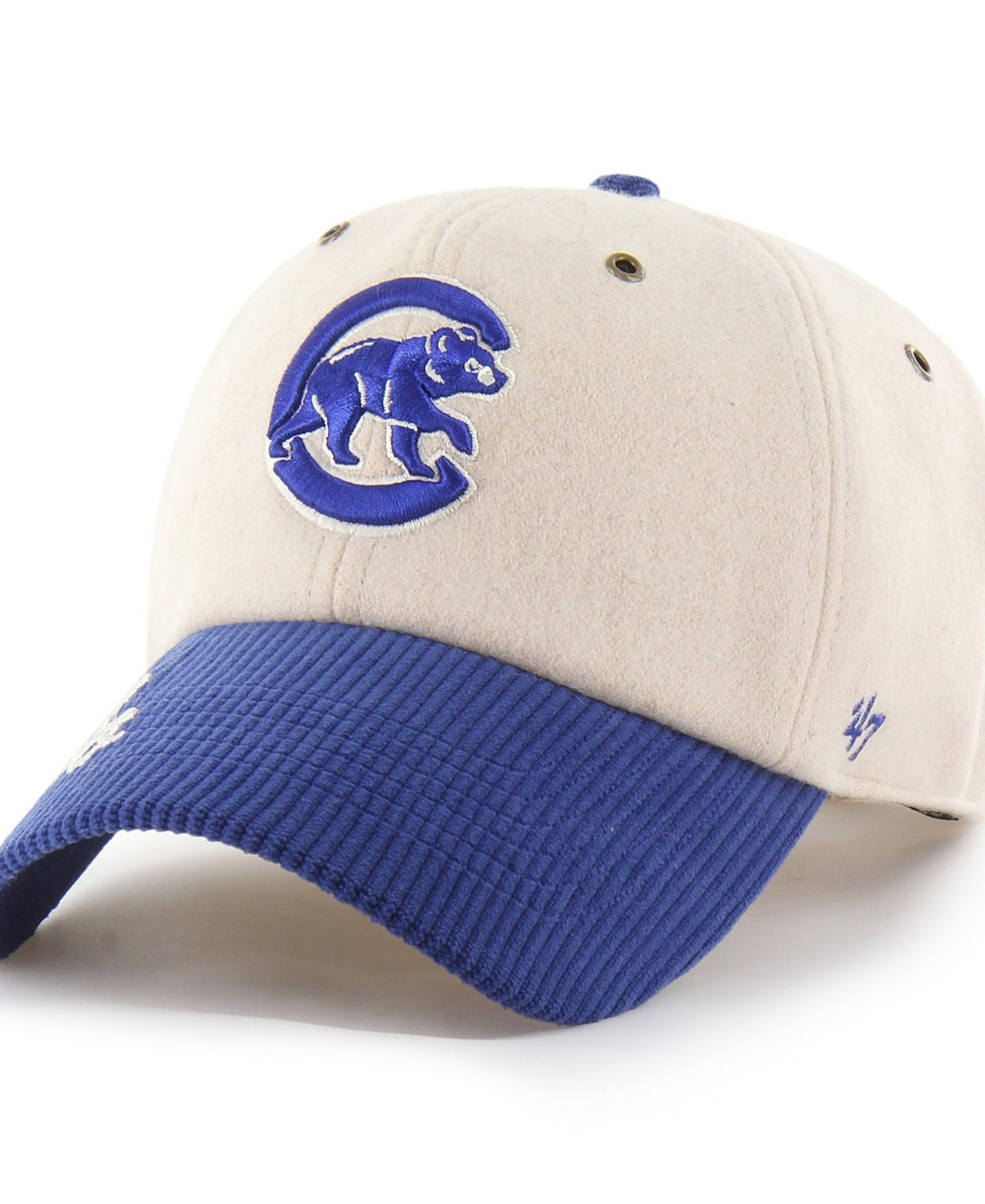 Мужская кепка '47 Brand Natural/Royal Chicago Cubs Rope Script Clean Up Adjustable Hat — фото 3