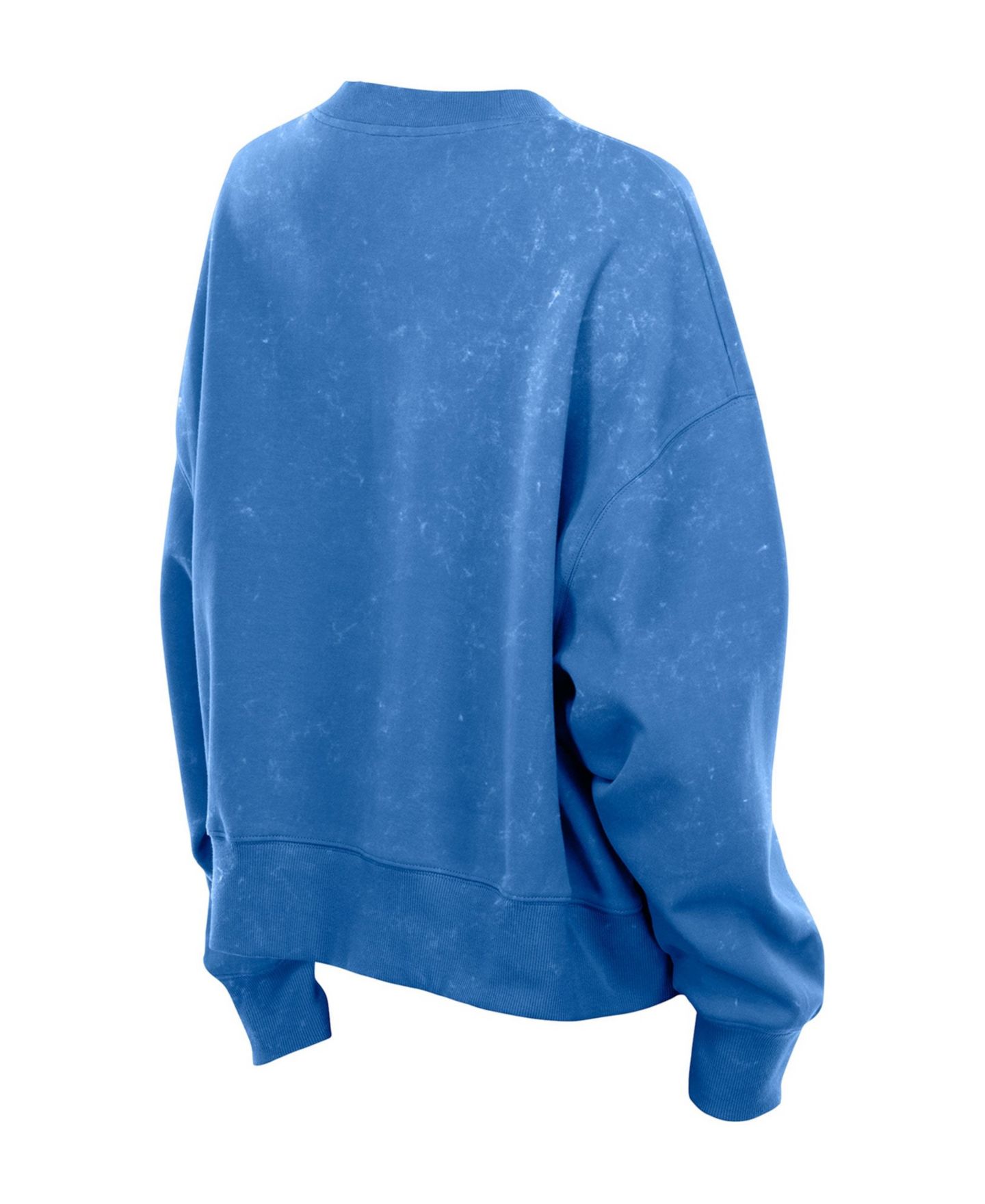 Женская толстовка New Era Blue Detroit Lions Throwback Mineral Wash Boxy Fleece Crewneck — фото 2