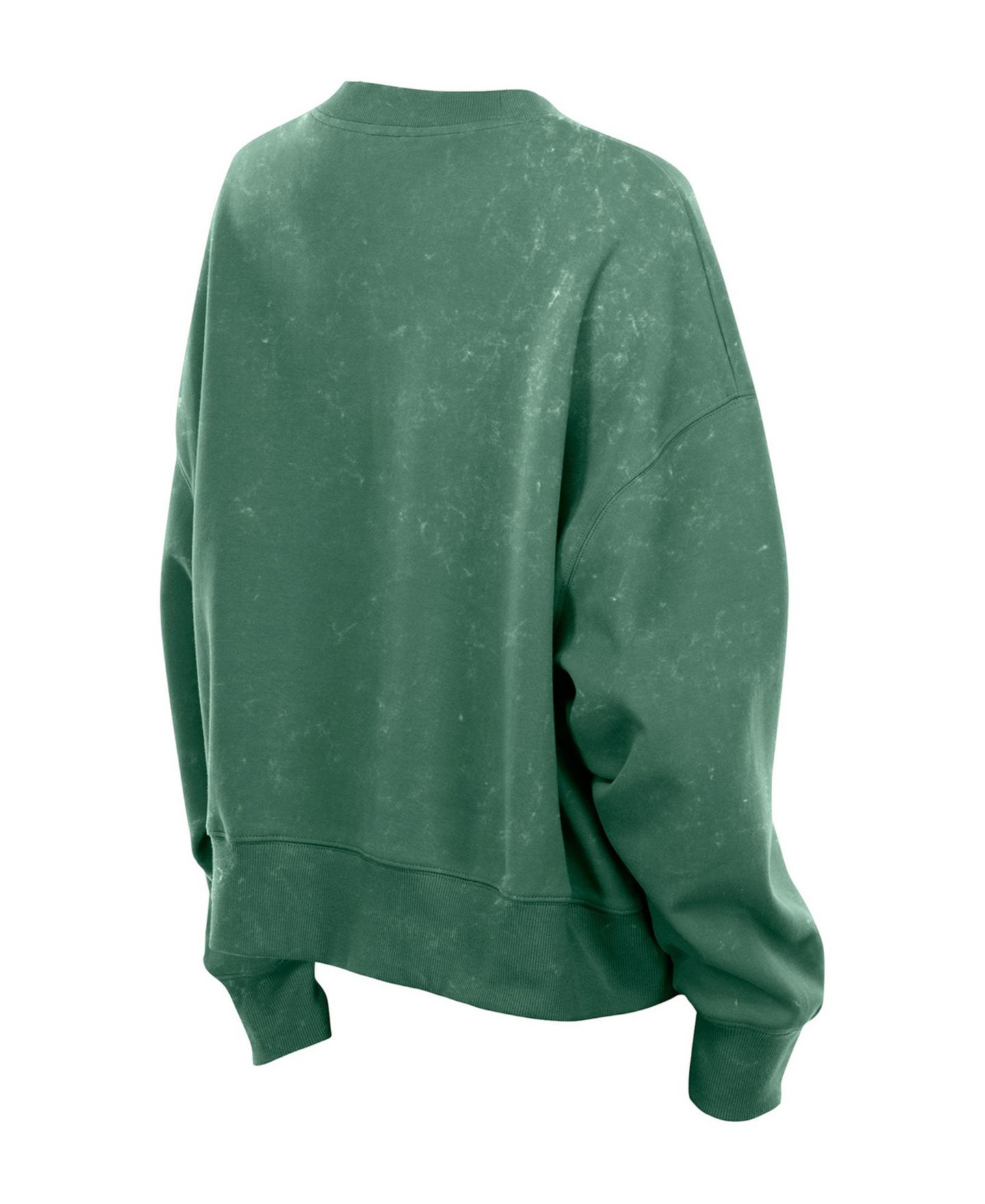 Женская толстовка New Era Kelly Green Philadelphia Eagles Throwback Mineral Wash Boxy Fleece Crewneck — фото 2