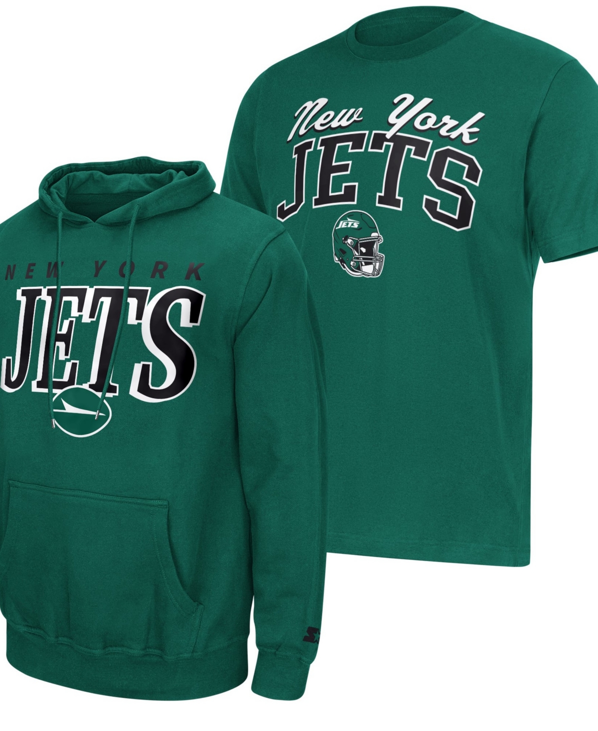 Men's Starter Green New York Jets Logo T-Shirt & Hoodie Set