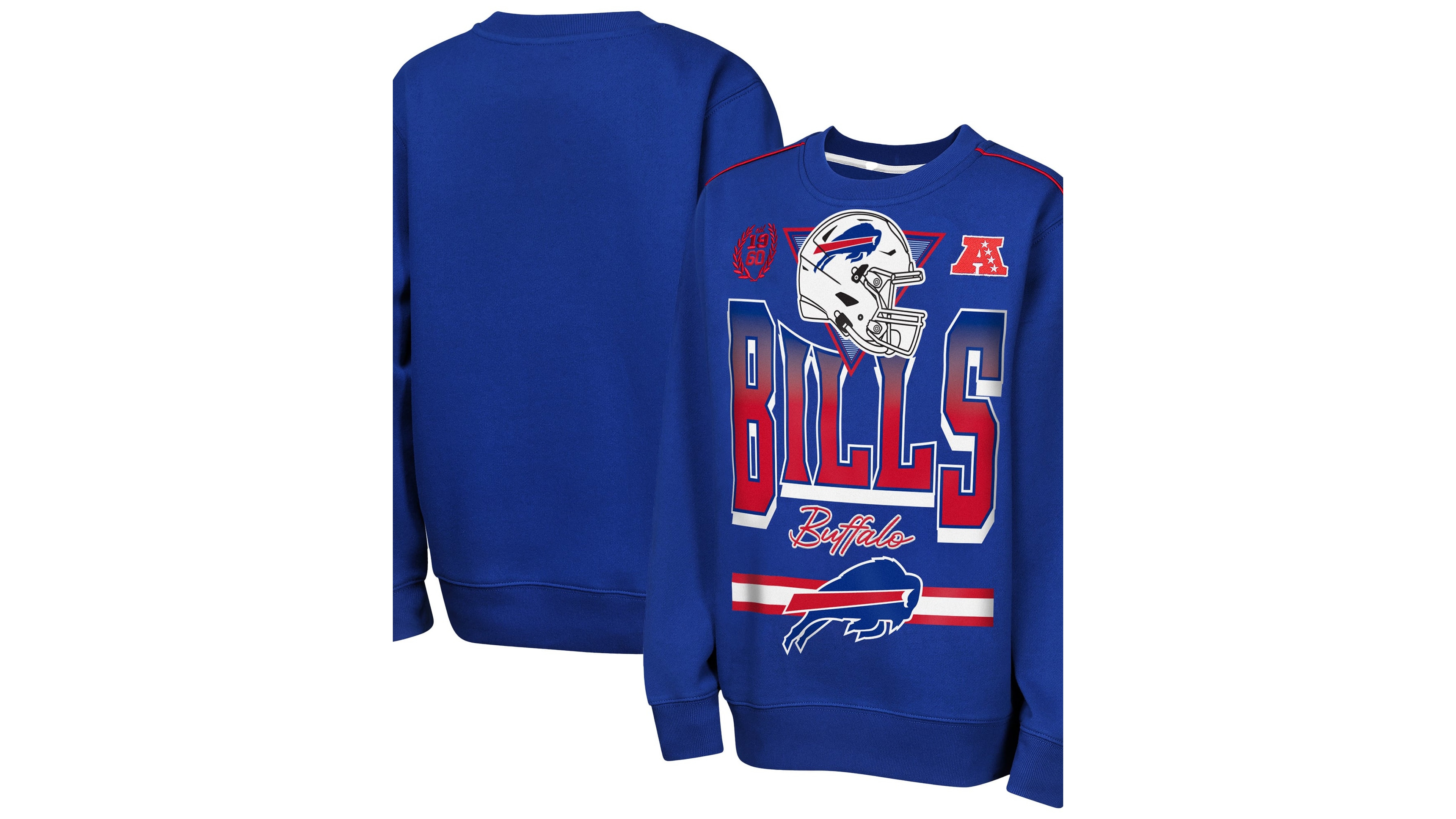 Outerstuff Big Boys' and Girls' Royal Buffalo Bills Run Fleece Sweatshirt