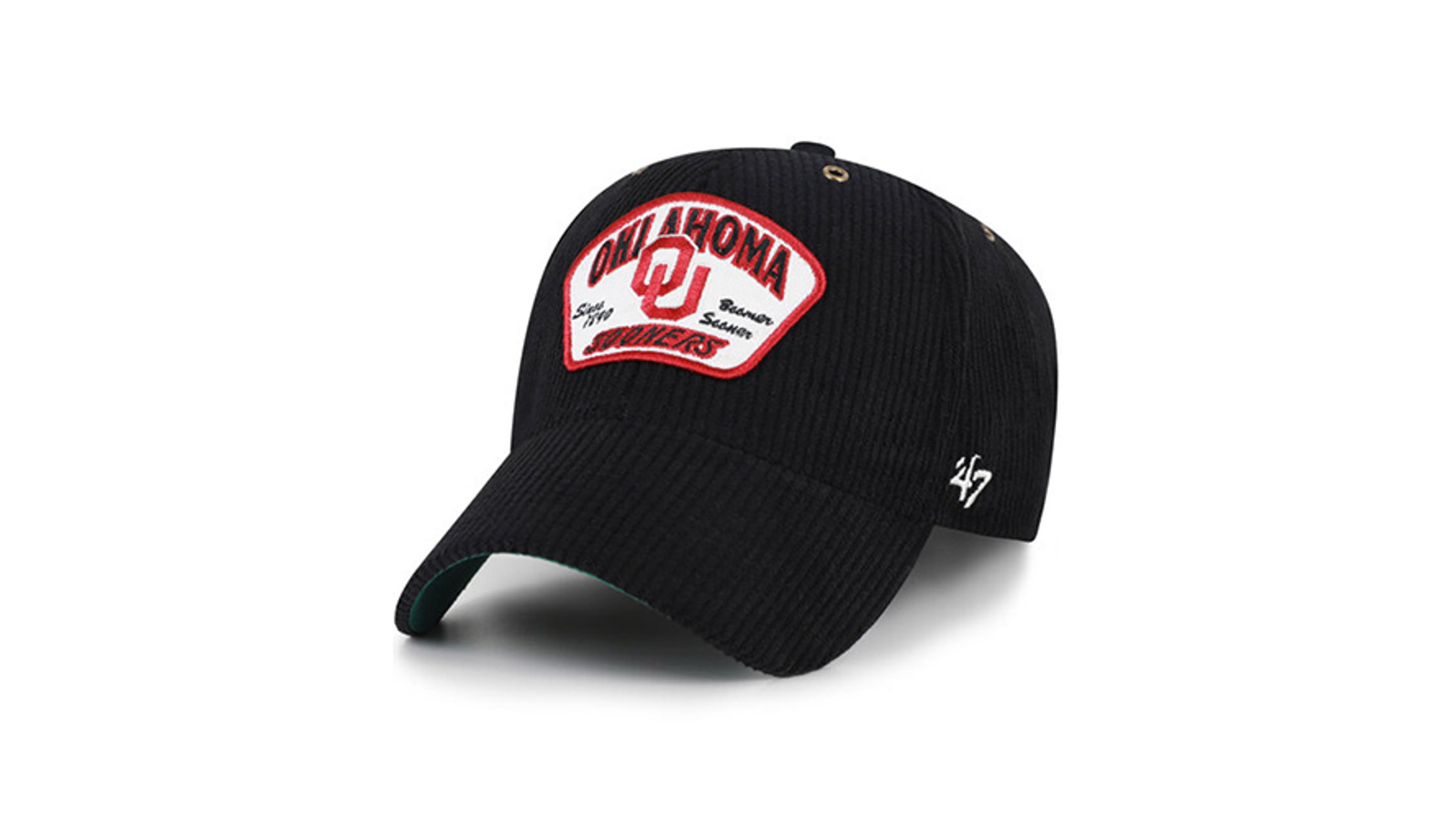 '47 Brand Men's and Women's Black Oklahoma Sooners Accordia Corduroy Mvp Adjustable Hat