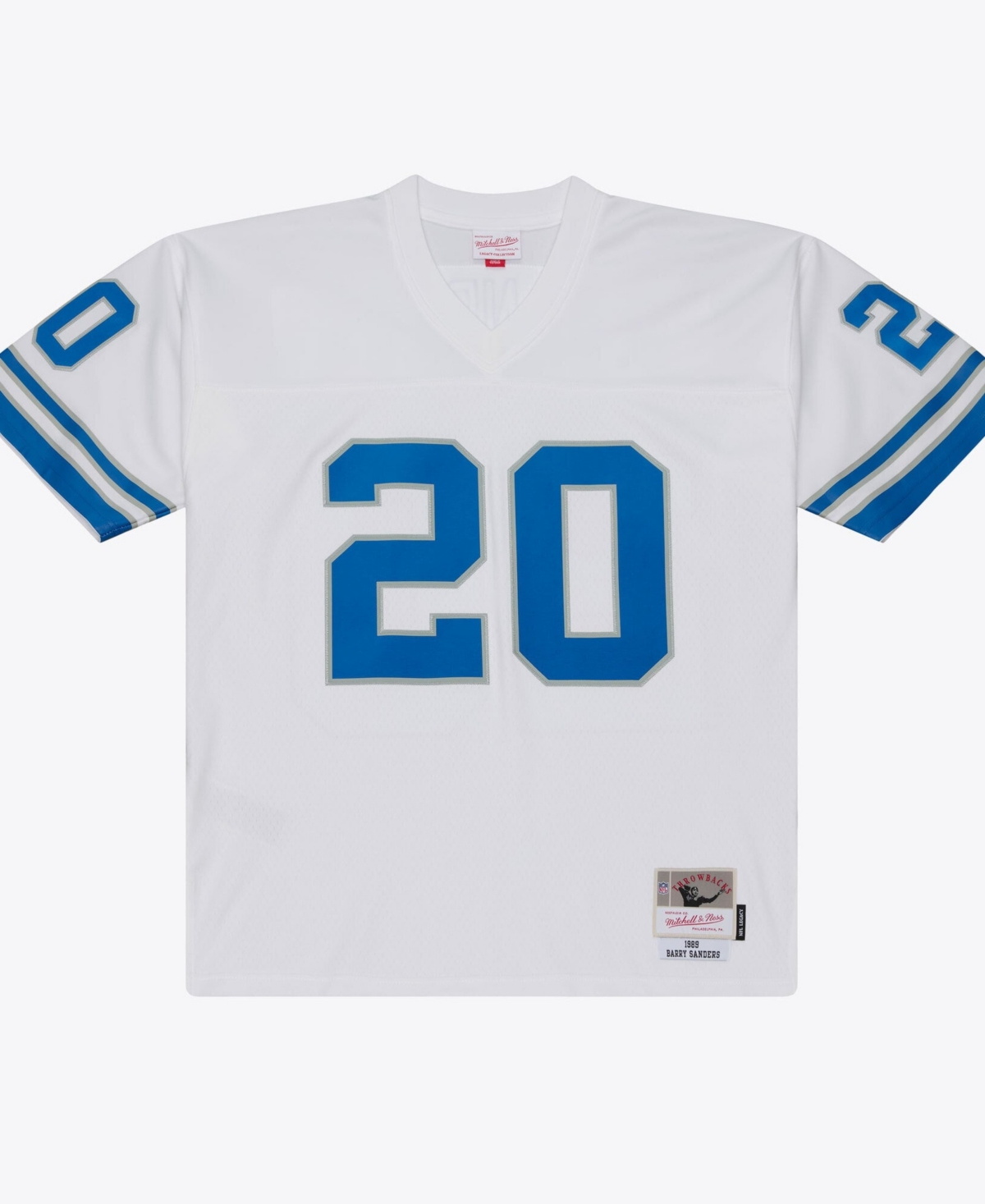Mitchell & Ness Men's Barry Sanders White Detroit Lions 1989 Legacy Replica Player Jersey