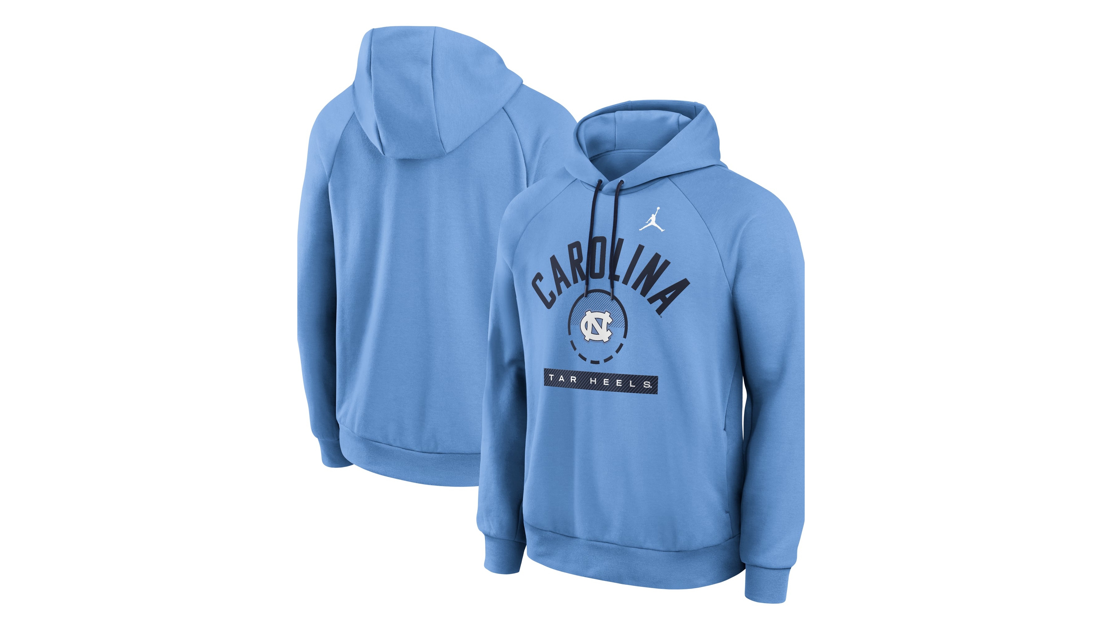 Jordan Men's Carolina Blue North Tar Heels Courtside Practice Dri-fit Raglan Fleece Hoodie