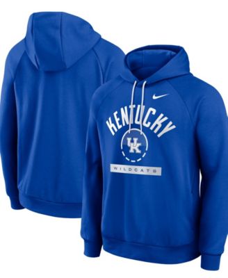Men's Royal Kentucky Wildcats Courtside Practice Dri-FIT Raglan Fleece Hoodie