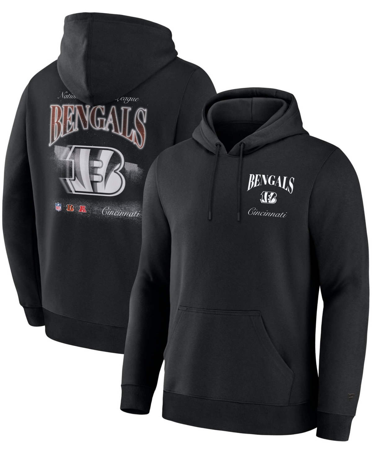 Fanatics Men's Black Cincinnati Bengals Nightfall Long-Sleeves Fleece Hoodie