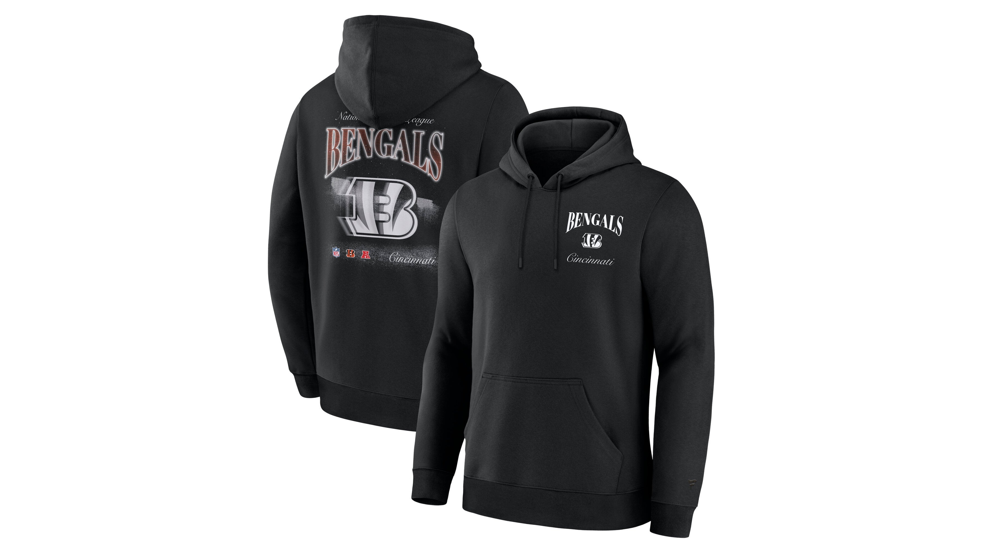 Fanatics Men's Black Cincinnati Bengals Nightfall Long-Sleeves Fleece Hoodie