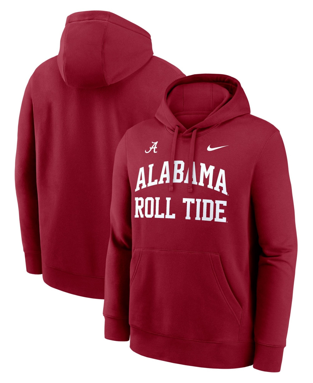 Nike Men's Crimson Alabama Crimson Tide Primetime Arched Club Fleece Pullover Hoodie