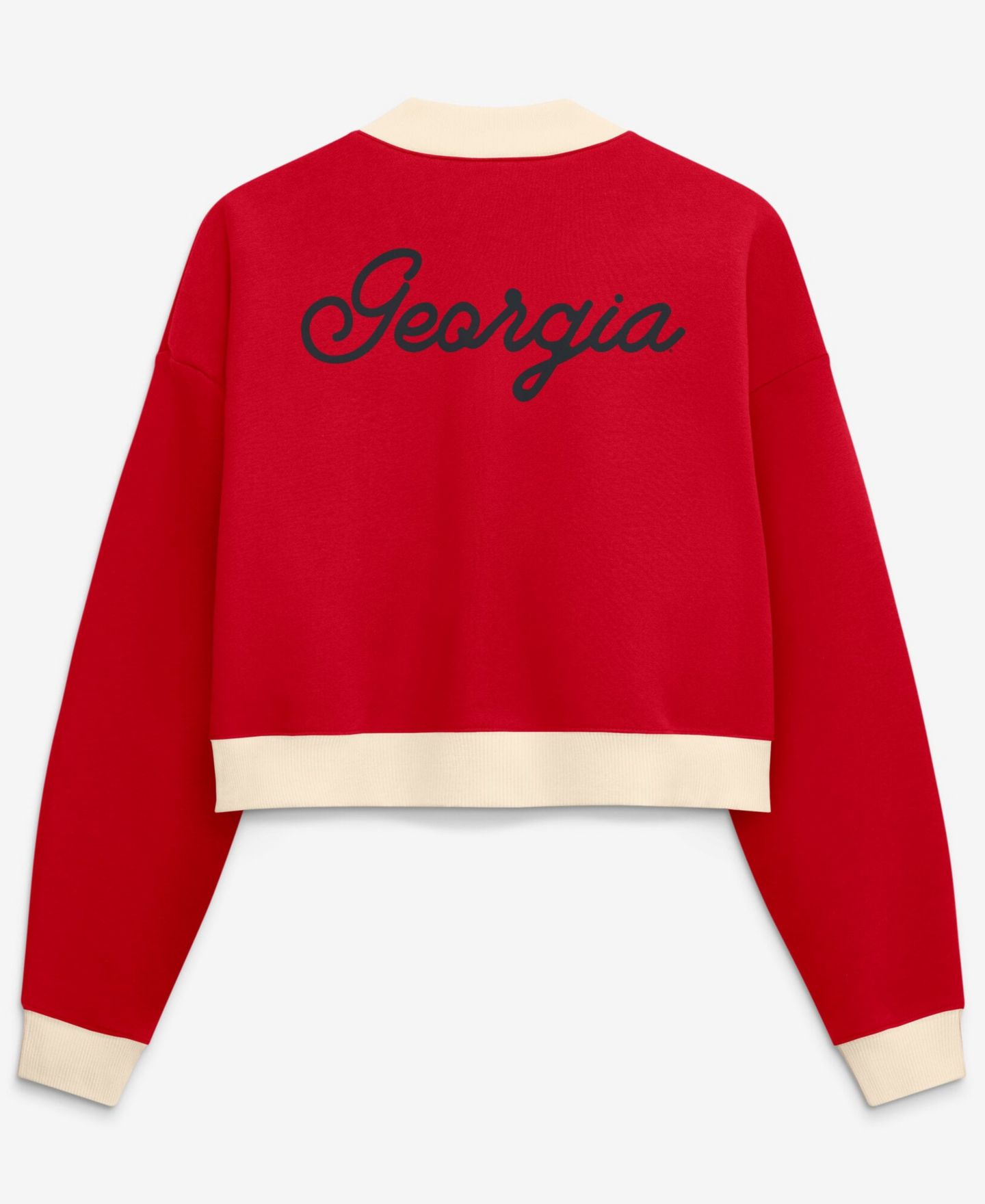 Женская куртка Nike Red Georgia Bulldogs Oversized Academic Cropped Full-Zip Bomber — фото 2