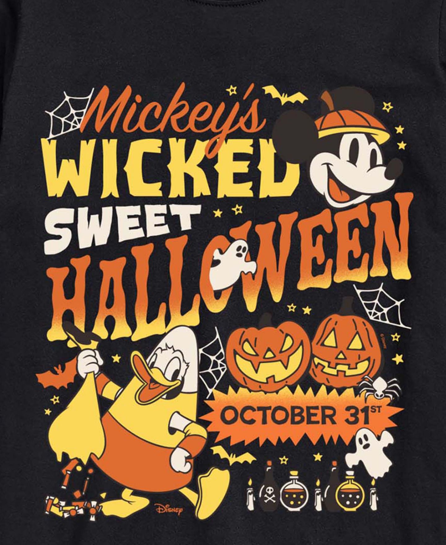 Мужская футболка AIRWAVES Mickey's Wicked Sweet Halloween Graphic Crewneck, цвет: Чёрный — фото 3