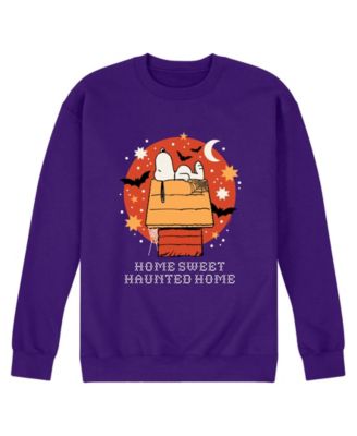 Men's Snoopy Home Sweet Haunted Home Halloween Fleece Sweatshirt