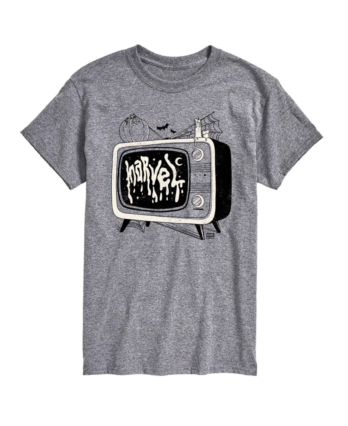 Airwaves Men's Halloween Vintage Tv Logo Graphic T-Shirt - Athletic Heather